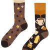 Chaussettes rigolotes en fibres de bambou Grains de café