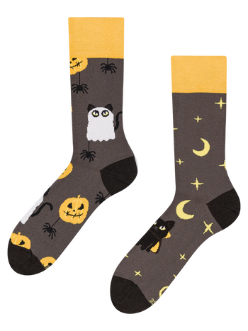 Chaussettes rigolotes Chat d’Halloween