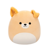 Peluche Squishmallows de 30 cm Cooper le chien brun au ventre blanc