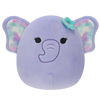 Peluche Squishmallows de 20 cm Anjali l’éléphant violet avec épingle à fleurs