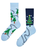 Chaussettes rigolotes Arbre de Noël & neige