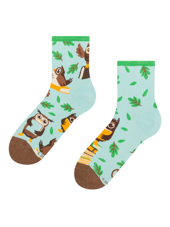 Chaussettes mi-mollet rigolotes Hiboux et livres