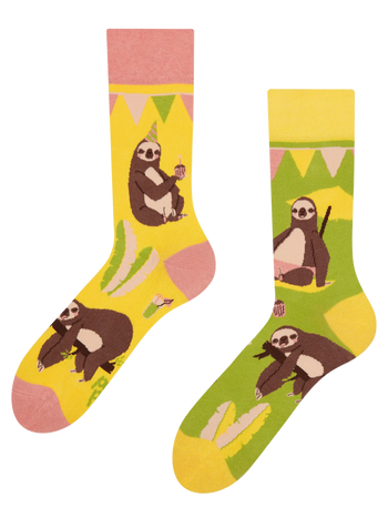 Chaussettes rigolotes Paresseux en fête
