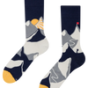 Chaussettes rigolotes en fibres de bambou Coucher de soleil sur la montagne