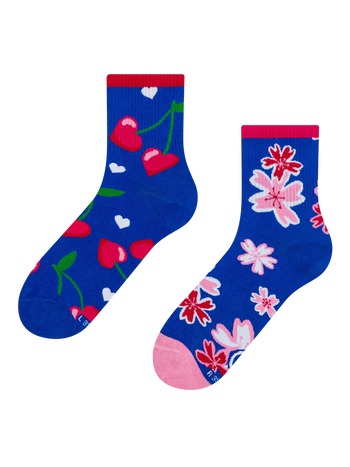Chaussettes mi-mollet rigolotes Amour des cerises