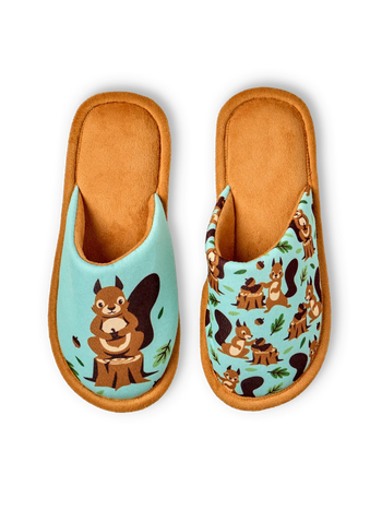 Pantoufles rigolotes Écureuil dans les bois