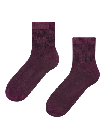 Chaussettes mi-mollet anti-stress bordeaux foncé