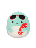 Peluche Squishmallows de 20 cm Perry le dauphin avec lunettes de soleil et planche de surf
