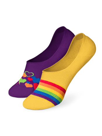 Chaussettes invisibles rigolotes Amour multicolore