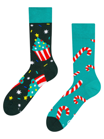Chaussettes rigolotes Sucreries de Noël