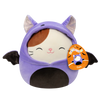Peluche Squishmallows de 20 cm Cam le chat en costume de chauve-souris violette