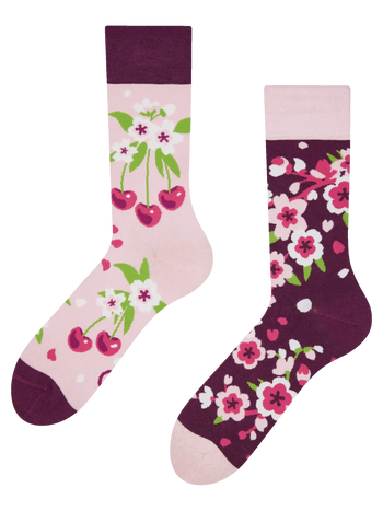 Chaussettes rigolotes en fibres de bambou Fleur de cerisier