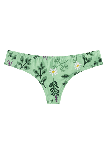 Culotte brésilienne rigolote pour femmes Herbes