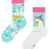 Chaussettes rigolotes pour enfants Oies et fleurs