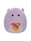 Peluche Squishmallows de 20 cm Hanna l’hippopotame violet avec cœur