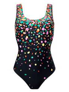 Maillot de bain une pièce rigolo pour femmes Gouttes colorées