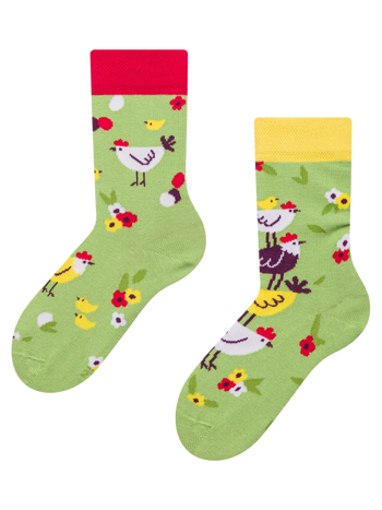 Chaussettes rigolotes pour enfants Poules et poussins