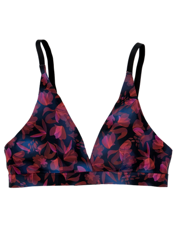 Bralette triangulaire sans coutures pour femmes Fleurs de nuit