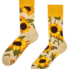 Chaussettes rigolotes en fibres de bambou Tournesol en fleurs