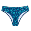 Culotte bikini taille moyenne Fleurs turquoises