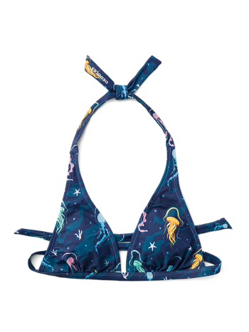 Haut de bikini triangulaire rigolo Méduse marine