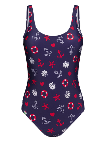 Maillot de bain une pièce rigolo pour femmes Ambiance maritime