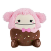 Peluche Squishmallows de 20 cm Brina le Yéti rose enrobé de chocolat portant un nœud papillon rose