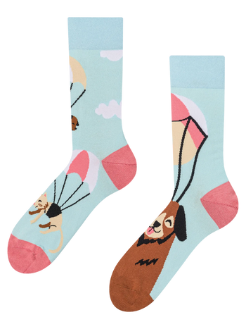 Chaussettes rigolotes Chiens et chats volants