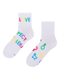 Chaussettes mi-mollet rigolotes Amour et respect