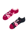 Socquettes rigolotes pour baskets Flamants et cœurs