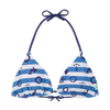Haut de bikini triangulaire rigolo Rayures bleu marine