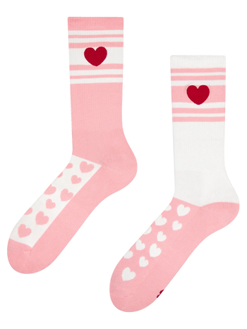 Chaussettes de sport rigolotes Rayures & Cœurs