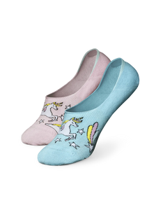 Chaussettes invisibles rigolotes Licorne arc-en-ciel