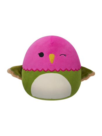 Peluche Squishmallows de 20 cm Na'Ima le colibri rose et vert