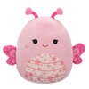 Peluche Squishmallows de 20 cm Mogo, le papillon rose au ventre orné de fleurs de Sakura