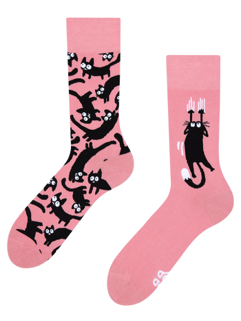 Chaussettes rigolotes Chats roses