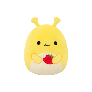 Peluche Squishmallows de 20 cm Zarina la limace banane jaune dégustant une tomate