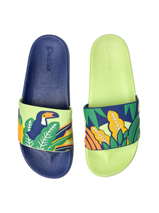 Sandales rigolotes Toucan et feuilles