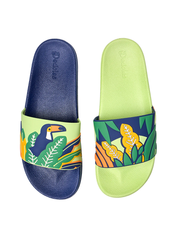 Sandales rigolotes Toucan et feuilles