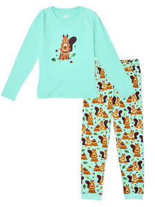 Pyjama rigolo pour femmes Écureuil dans les bois