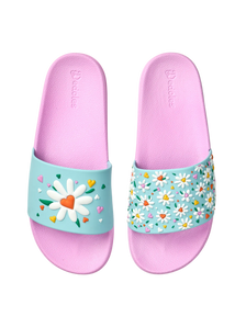 Sandales rigolotes Petits coeurs et marguerites
