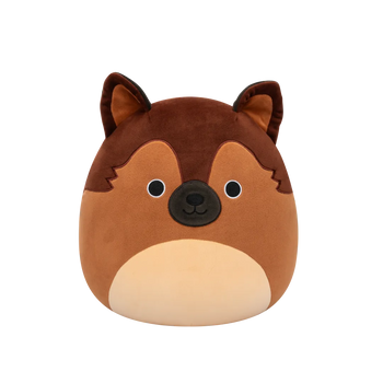 Peluche Squishmallows de 30 cm Mario le berger allemand brun
