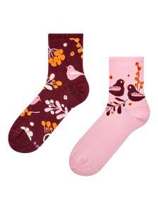 Chaussettes mi-mollet rigolotes Oiseaux et baies