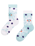 Chaussettes chaudes rigolotes pour enfants Flocons de neige joyeux