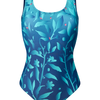 Maillot de bain une pièce rigolo Fleurs turquoises