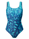 Maillot de bain une pièce rigolo Fleurs turquoises
