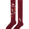 Chaussettes rigolotes hautes au-dessus des genoux Oiseaux et baies