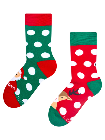 Chaussettes chaudes rigolotes pour enfants Père Noël et Rudolph