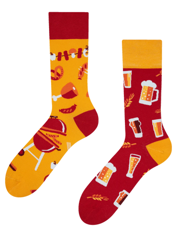Chaussettes rigolotes Bière et barbecue