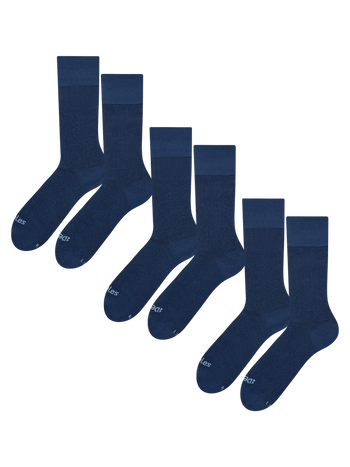 Lot de 3 chaussettes bleu nuit en coton peigné